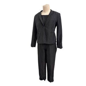 Vintage Harris / Wallace 3-Piece Suiting Set - Black - Petite Size 8P - Professi